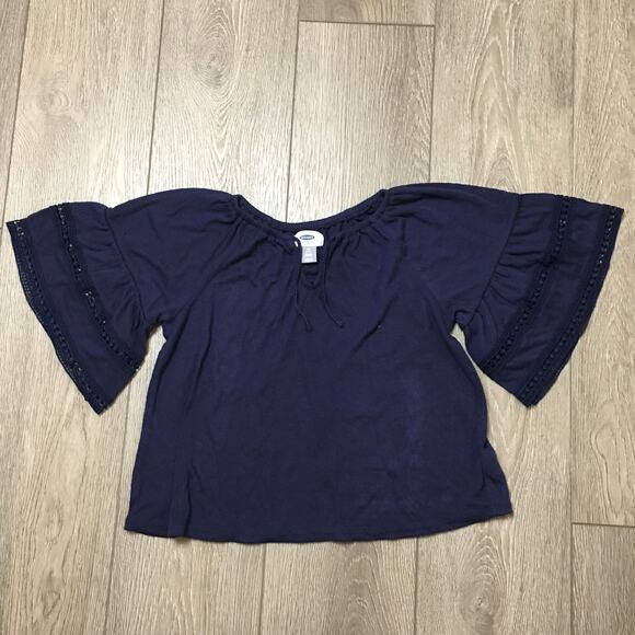 Old Navy Bell-Sleeve Swing Top Navy Small ( 6-7) Tie Top - Picture 1 of 6